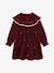 Long-sleeved velvet dress for girls plum - vertbaudet enfant 