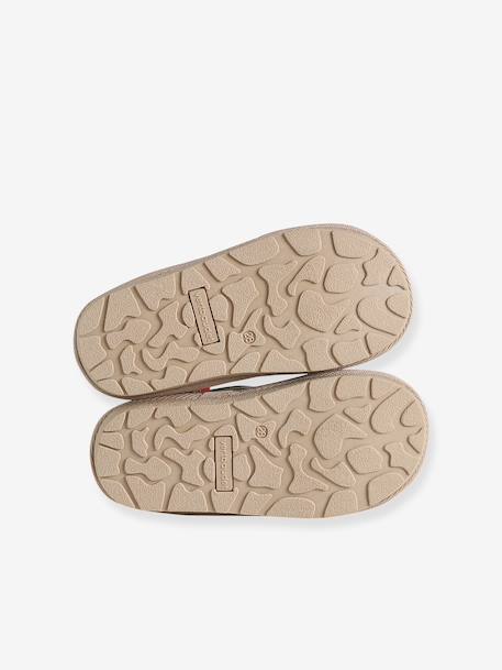 Zip-up textile boots for girls taupe - vertbaudet enfant 