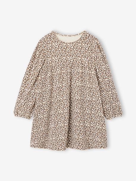 Robe manches longues fille écru+marine - vertbaudet enfant 
