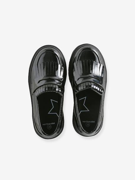 Synthetic loafers for girls black - vertbaudet enfant 