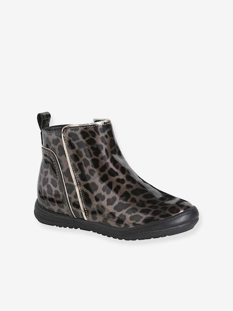 Boots with Zip for Girls, Designed for Autonomy anthracite+black+brown - vertbaudet enfant 