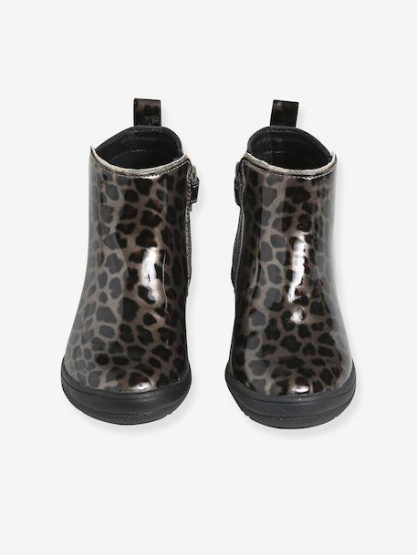 Boots with Zip for Girls, Designed for Autonomy anthracite+black+brown - vertbaudet enfant 