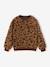 Sherpa sweatshirt with long sleeves for girls camel+ecru - vertbaudet enfant 