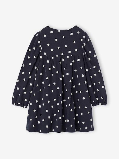 Long-sleeved dress for girls ecru+navy blue - vertbaudet enfant 