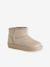 Zip-up textile boots for girls taupe - vertbaudet enfant 