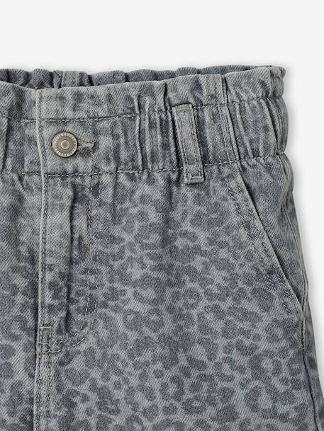 Pantalon fille large motifs fantaisie bleu clair+bleu foncé+denim gris+gris - vertbaudet enfant 