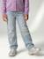 Girls' embroidered floral Mom jeans blue+light blue+medium blue - vertbaudet enfant 