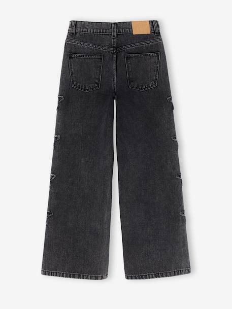Wide-leg jeans for girls denim grey - vertbaudet enfant 