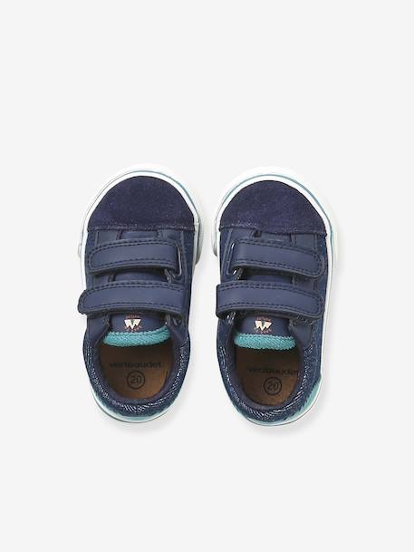 First walking shoes with touch-fastening straps for baby blue - vertbaudet enfant 