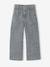 Wide-Leg Paperbag Jeans with Flower Motifs for Girls deep blue+denim grey+grey+light blue - vertbaudet enfant 