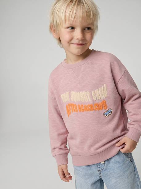 Crewneck sweatshirt for boys pale pink - vertbaudet enfant 