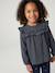 Chemise manches longues fille bleu ardoise+rose poudré+vanille - vertbaudet enfant 