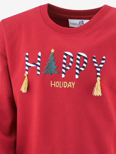 Sweatshirt Happy Holiday fille Happy Girls rouge - vertbaudet enfant 