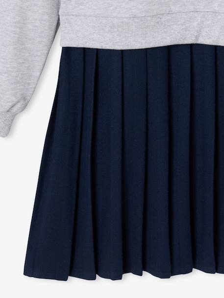 Long-sleeved dress for girls grey - vertbaudet enfant 