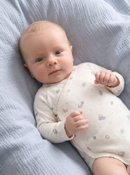 Lot de 5 bodies bébé garçon manches longues bleu ciel - vertbaudet enfant 