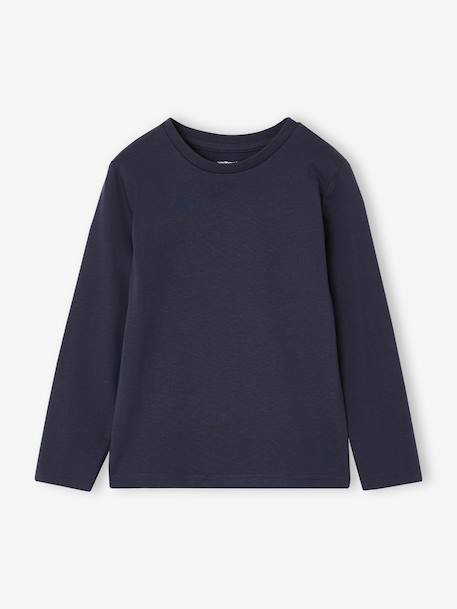 Pack of 3 long-sleeved T-shirts for boys caramel+lilac+rust+sage green - vertbaudet enfant 