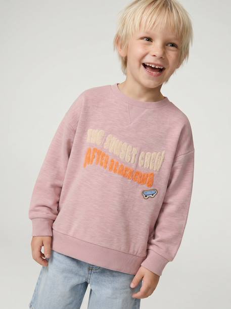 Crewneck sweatshirt for boys pale pink - vertbaudet enfant 