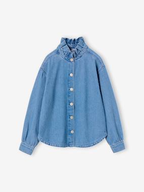 -Chemise fille col montant