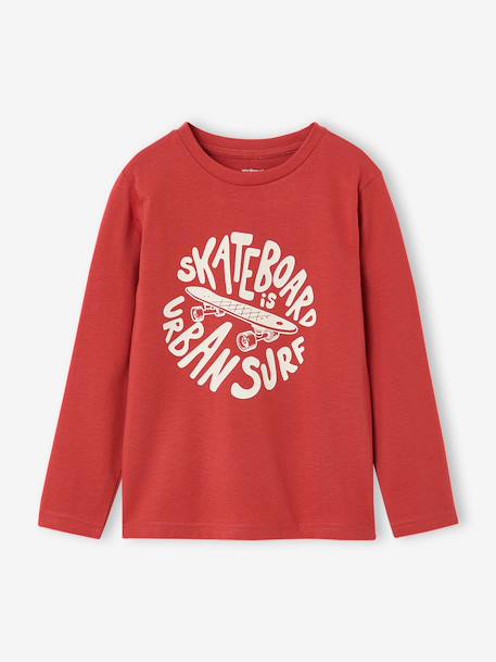 Pack of 3 long-sleeved T-shirts for boys caramel+lilac+rust+sage green - vertbaudet enfant 