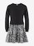 Happy Girls dress with leopard print skirt for girls black - vertbaudet enfant 