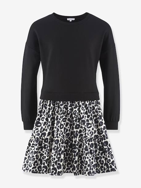 Robe avec jupe léopard fille Happy Girls noir - vertbaudet enfant 