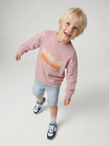 Crewneck sweatshirt for boys pale pink - vertbaudet enfant 