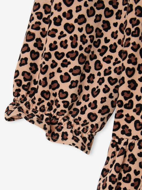 Long-sleeved dress for girls camel - vertbaudet enfant 