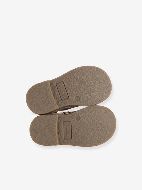Chaussures premiers pas bébé boots cuir jaune d'or+noir - vertbaudet enfant 