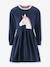 Happy Girls unicorn sweatshirt dress for girls navy blue+sage green - vertbaudet enfant 