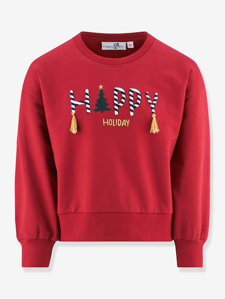 Sweatshirt Happy Holiday fille Happy Girls rouge - vertbaudet enfant 