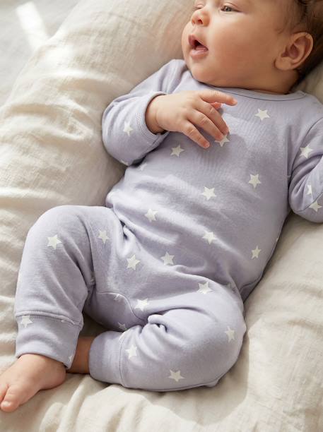 Pack of 2 baby sleepsuits with back opening sky blue - vertbaudet enfant 