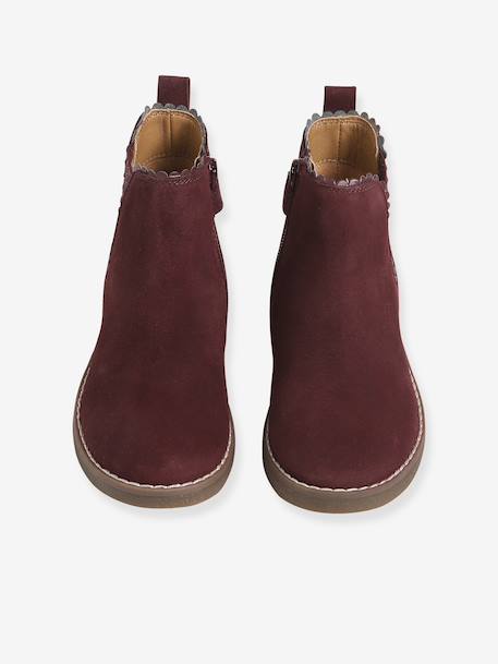 Boots enfant fille cuir élastiquées et zippées bordeaux+camel+marine+or - vertbaudet enfant 