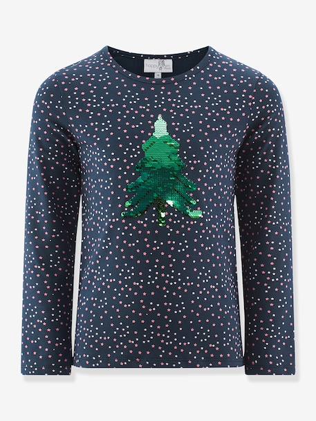 T-shirt manches longues Christmas fille Happy Girls marine - vertbaudet enfant 