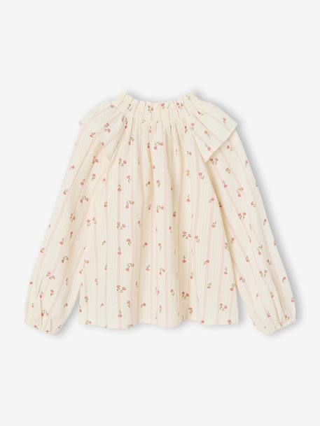 Long-sleeved blouse for girls ecru - vertbaudet enfant 