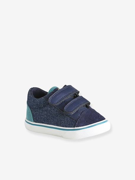 First walking shoes with touch-fastening straps for baby blue - vertbaudet enfant 