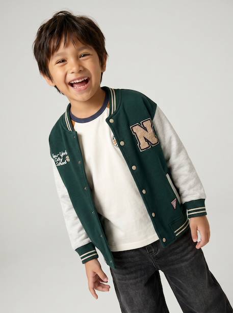 Sweat teddy garçon marine+vert sapin - vertbaudet enfant 