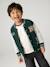 Teddy sweatshirt for boys fir green+navy blue - vertbaudet enfant 