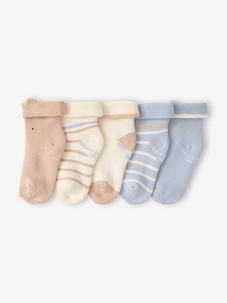 Pack of 5 socks for baby vanilla - vertbaudet enfant 