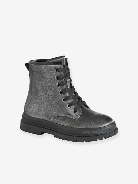 Bottines enfant fille à lacets argenté - vertbaudet enfant 