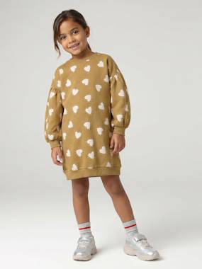 -Short sweatshirt dress for girls