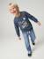 Sweat garçon col rond manches longues blanc chiné+bleu nuit+rouge chiné - vertbaudet enfant 
