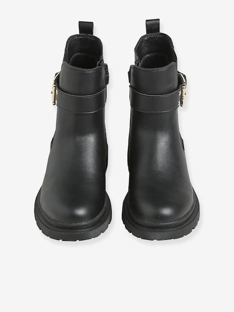 Boots fille zippées synthétique noir - vertbaudet enfant 