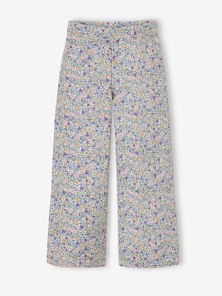 Wide-leg trousers for girls lilac - vertbaudet enfant 