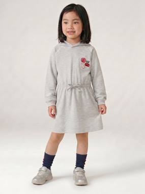 -Short hooded dress for girls