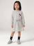 Short hooded dress for girls marl grey+navy blue - vertbaudet enfant 