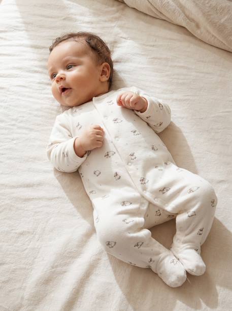 Pack of 2 baby sleepsuits with front opening cappuccino+pale pink+sage green - vertbaudet enfant 