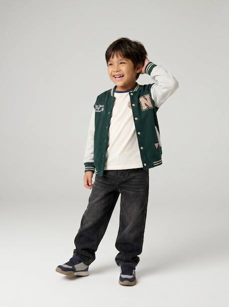 Loose-fit jeans for boys black+double stone - vertbaudet enfant 