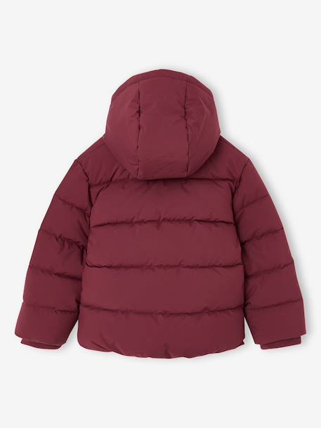 Hooded puffer jacket for boys bordeaux red+navy blue - vertbaudet enfant 