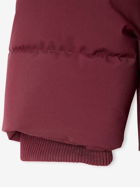 Hooded puffer jacket for boys bordeaux red+navy blue - vertbaudet enfant 
