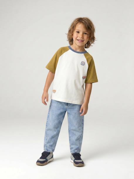 Short-sleeved T-shirt for boys khaki - vertbaudet enfant 